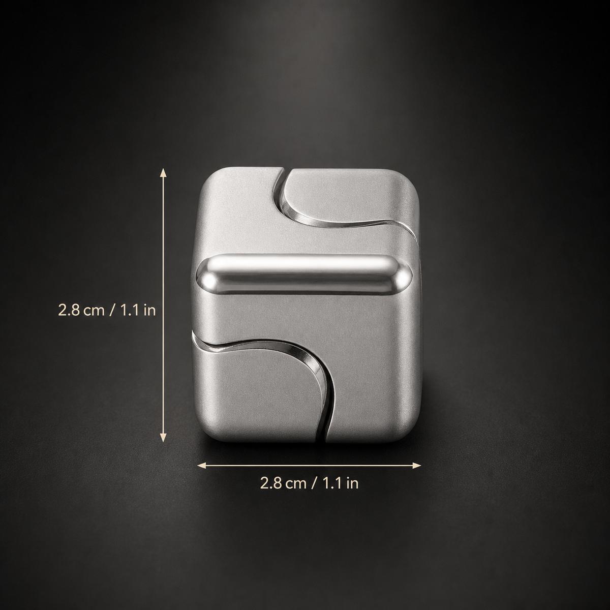 Spin Cube size guide in cm and inches