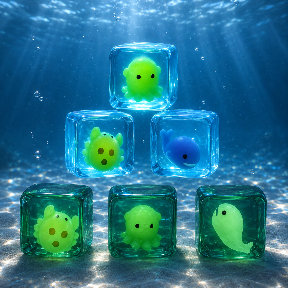 Glow-in-the-Dark Ocean Animal Cubes