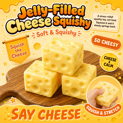 Jelly-filled cheese block squishy toy - S&S Village