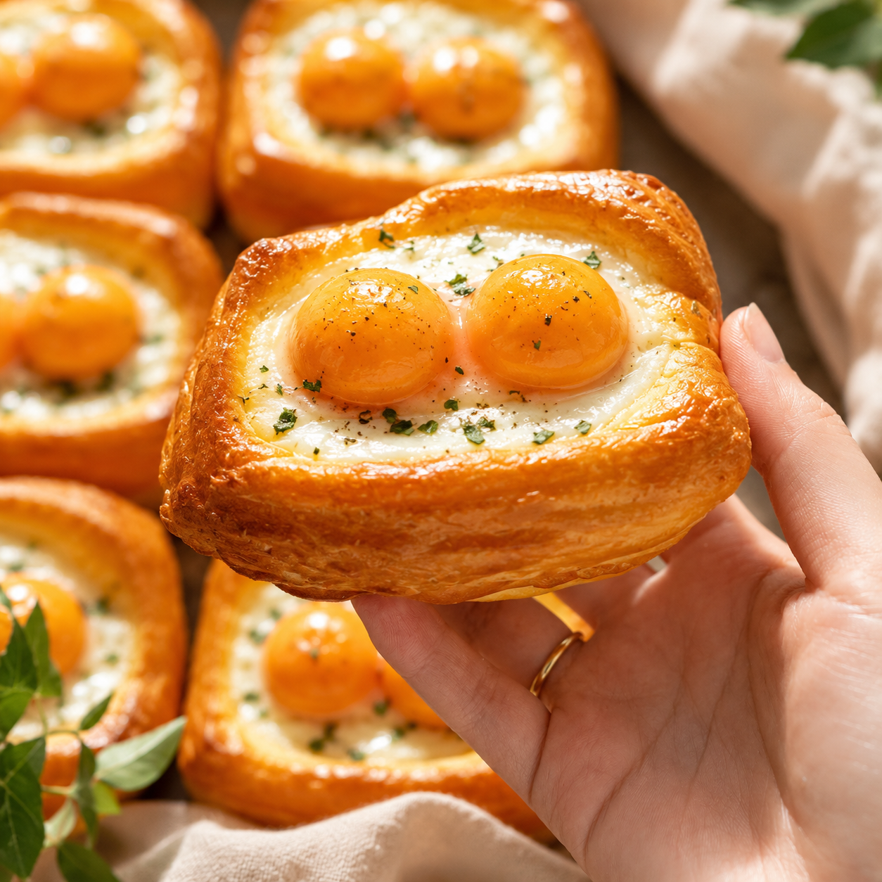 Scallion Fried Egg Toast Squishy - detail view