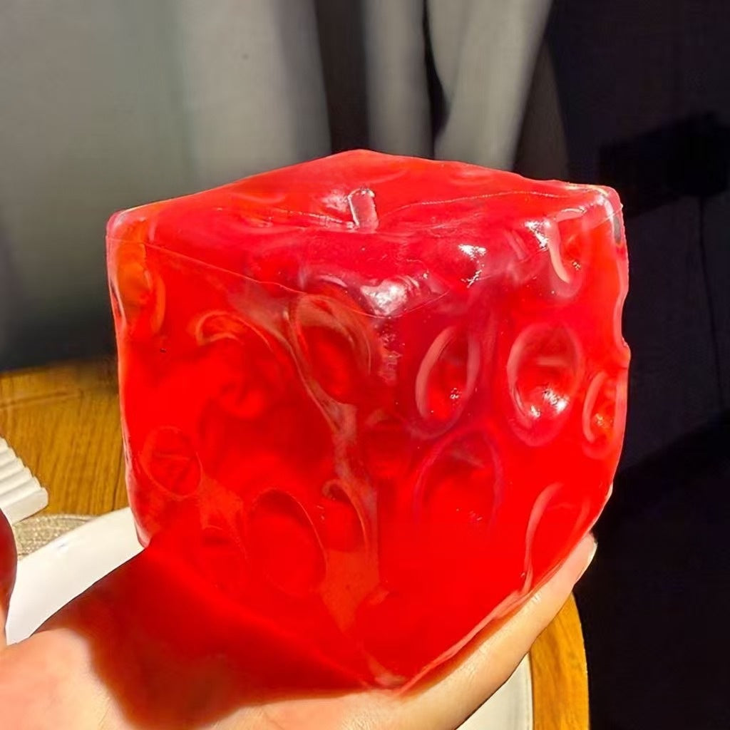 Jelly-Filled Transparent Cheese Cube