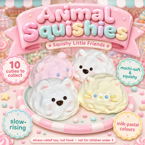 Animal Squishies — kawaii poster