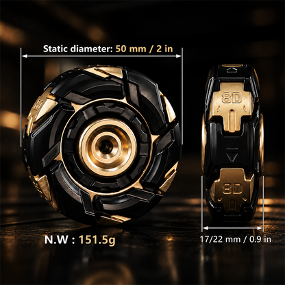 Bloom Spinner dimensions in cm and inches