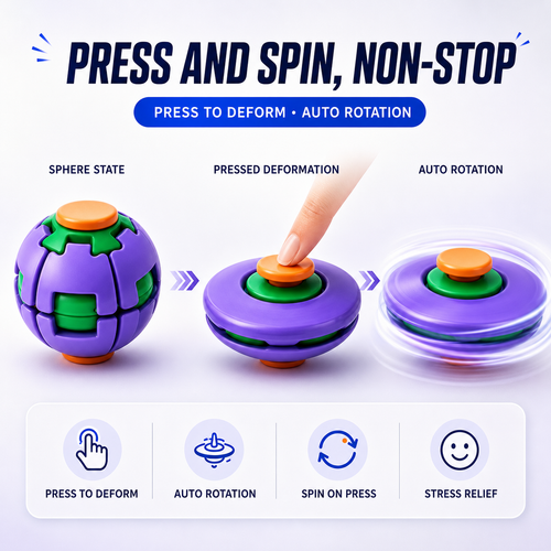 3D Printed Press-Rotating Fidget Spinner