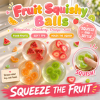 Fruit Squishy Balls poster - clear squishy balls with fruit slices inside