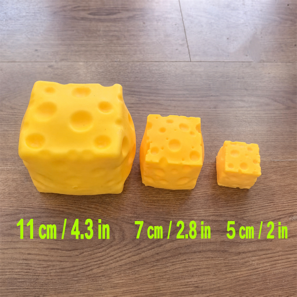Cube Cheese Squishy dimensions in cm and inches