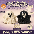 Ghost Squishy - Halloween sheet-ghost squishy toys in cream white and glossy black - S&S Village