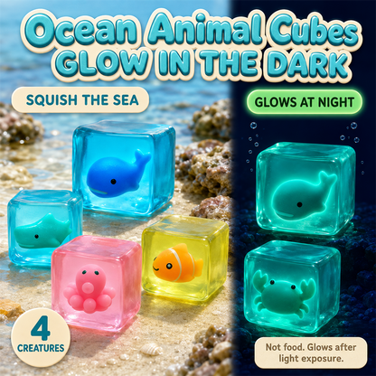 Glow Ocean Animal Cubes squishy hero poster