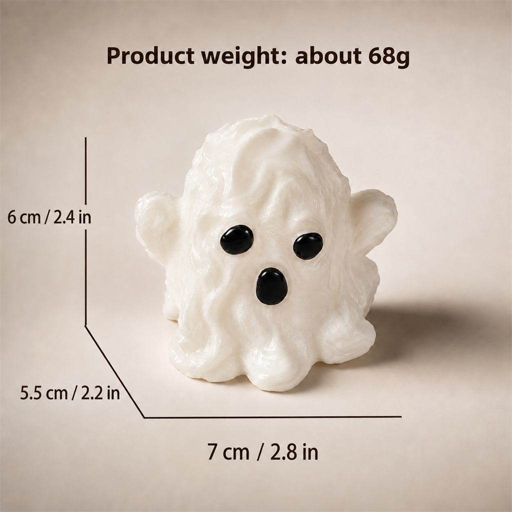 Halloween Ghost Squishy dimensions in cm and inches