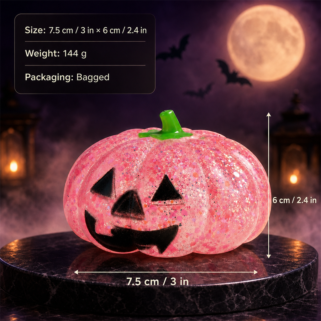 Halloween Pumpkin & Ghost Squishy dimensions in cm and inches