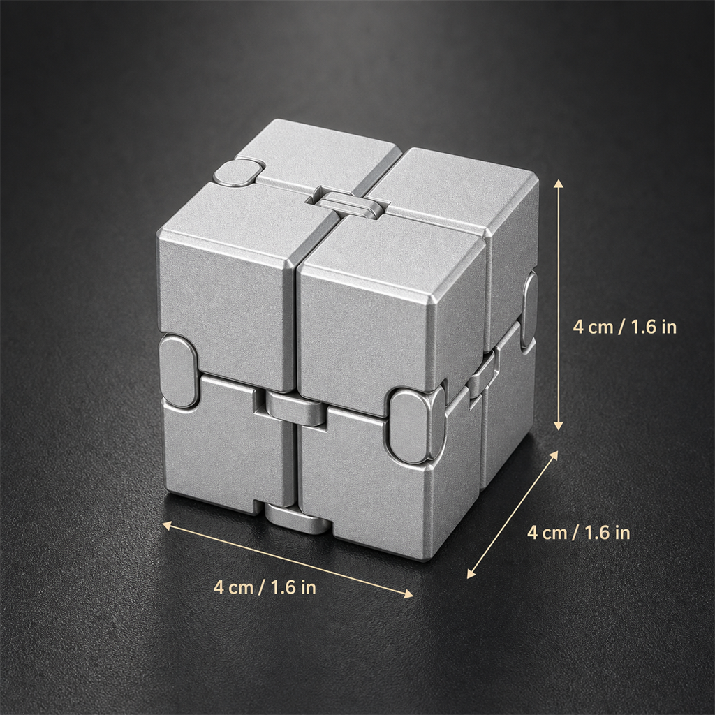 Infinity Cube size guide in cm and inches