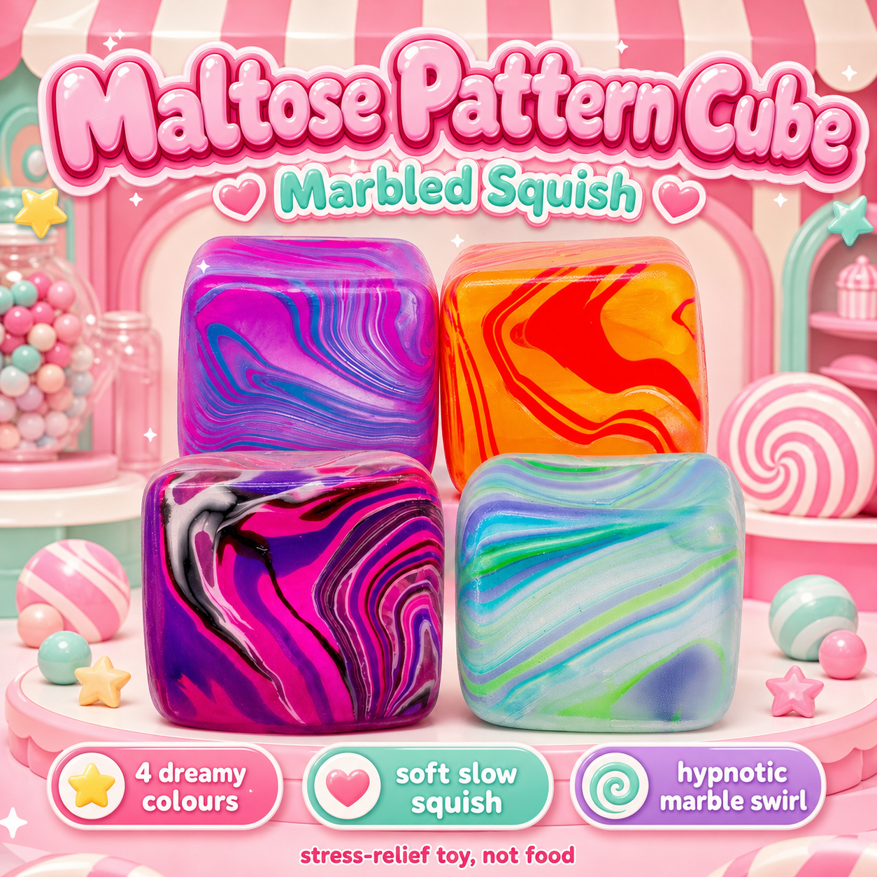 Maltose Pattern Cube Squishy poster