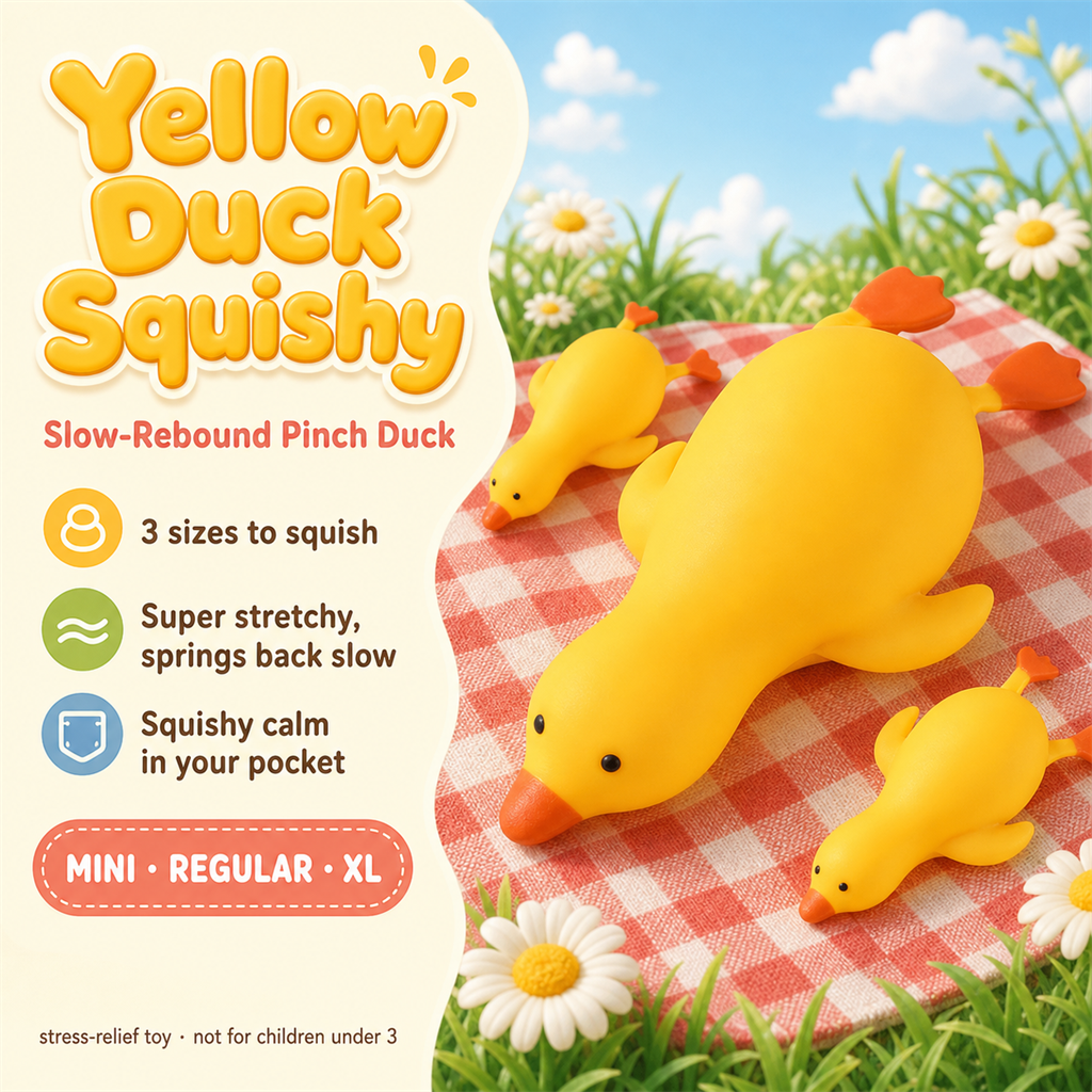 Yellow Duck Squishy — kawaii poster